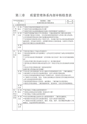 【机械制造】质量管理体系内部审核检查表（共13页） .doc