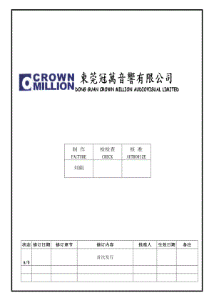 04423质量管理体系认证三级文件制度 表单WI088A.doc