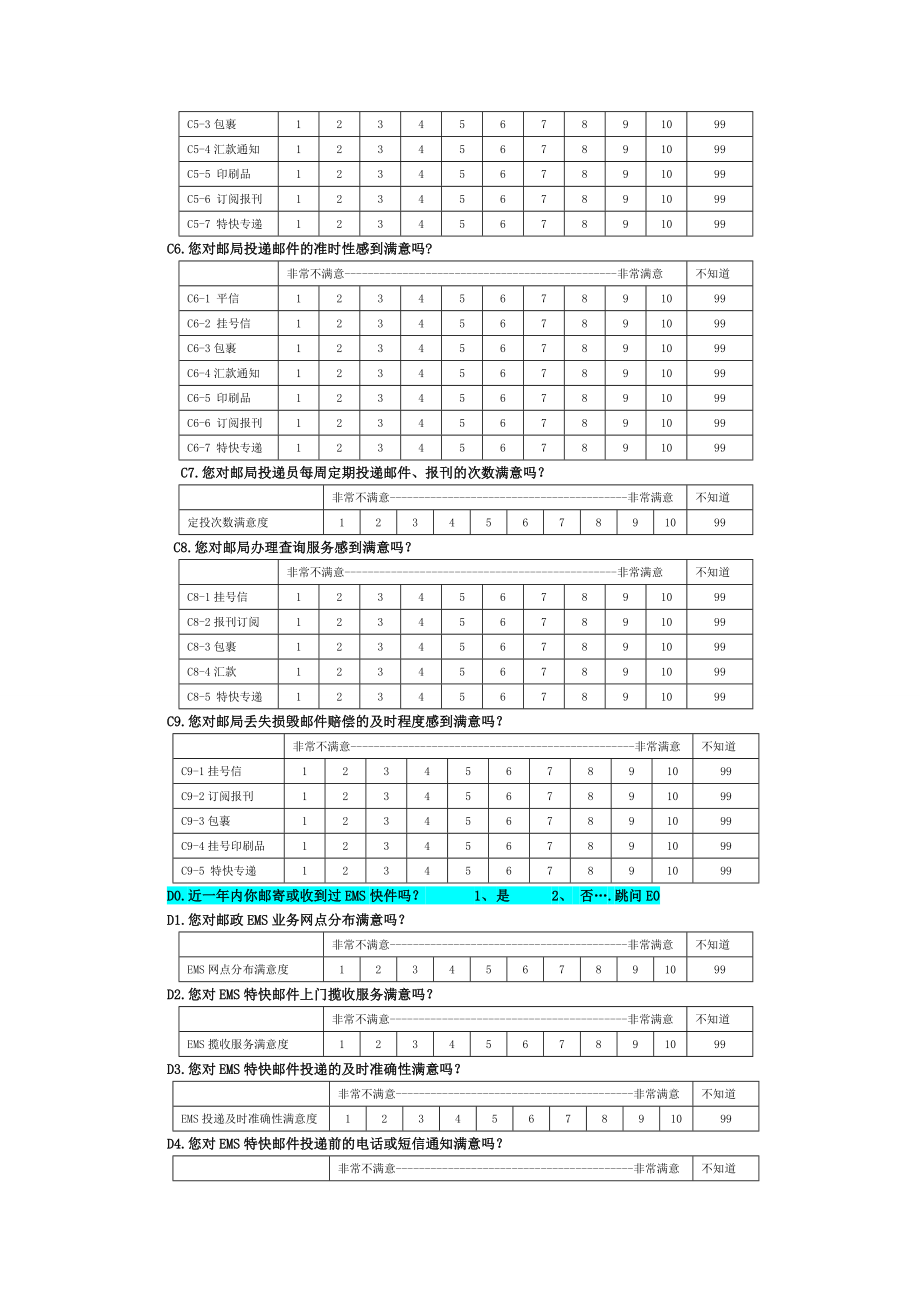 邮政服务质量用户满意度调查问卷.doc_第3页