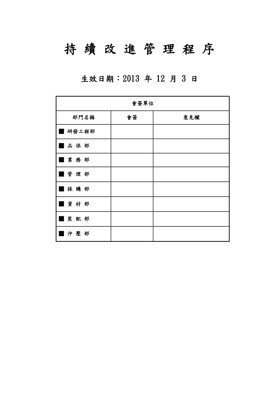 五金塑胶制品公司持续改进管理程序.doc_第1页