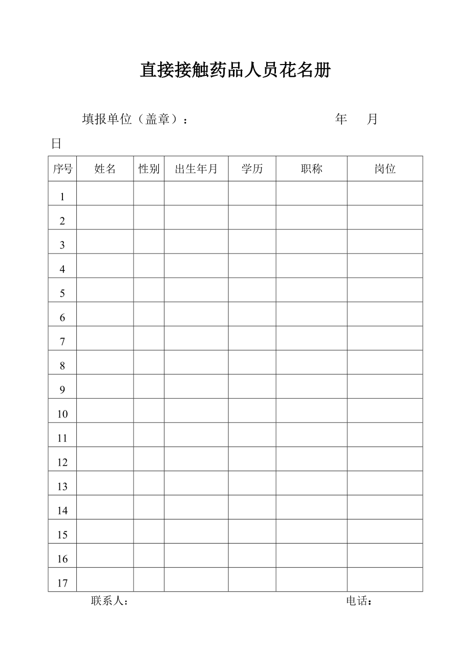 安徽省直接接触药品人员健康检查表.doc_第2页