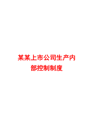 某某上市公司生产内部控制制度【精品管理资料】.doc