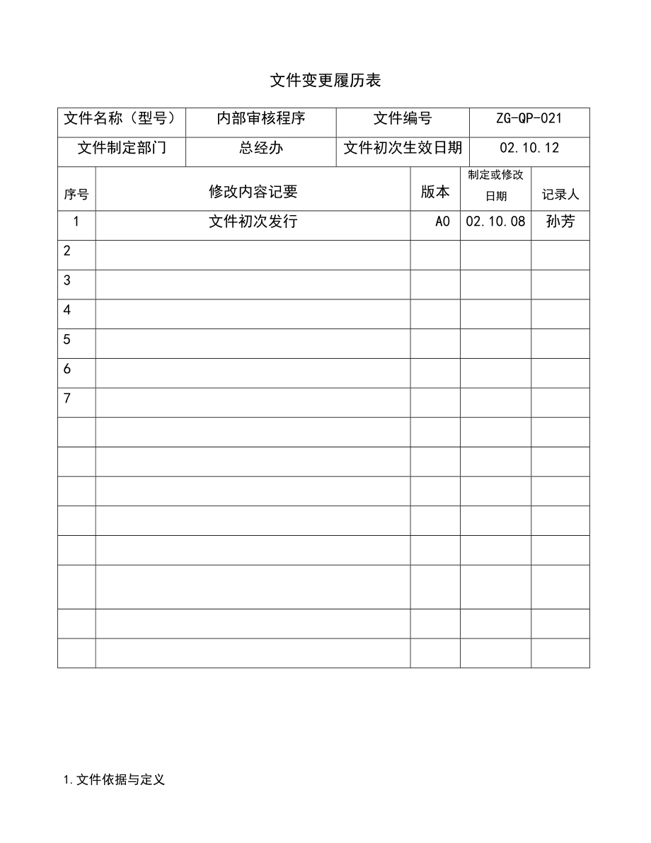 02964质量管理体系认证二级文件程序QP021内部审核程序.doc_第2页