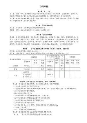 中小企业公司章程（最新版）.doc