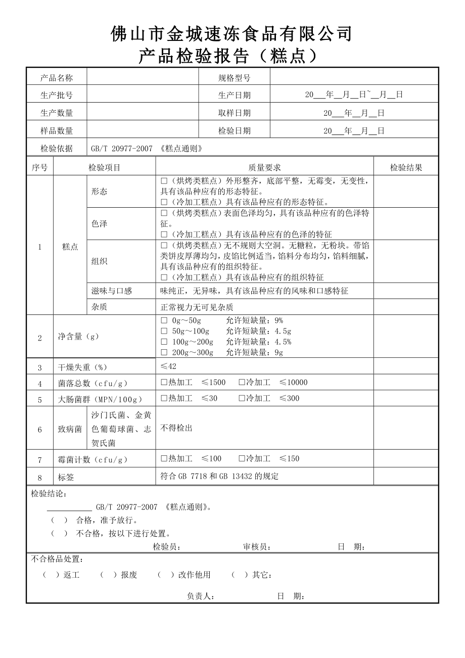 产品检验原始记录与检验报告（最新表格） .doc_第2页