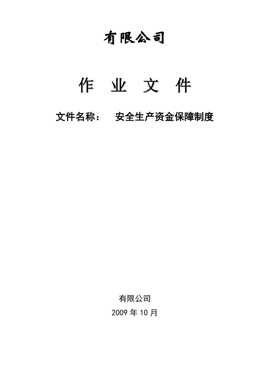 公司作业文件安全生产资金保障制度.doc_第1页