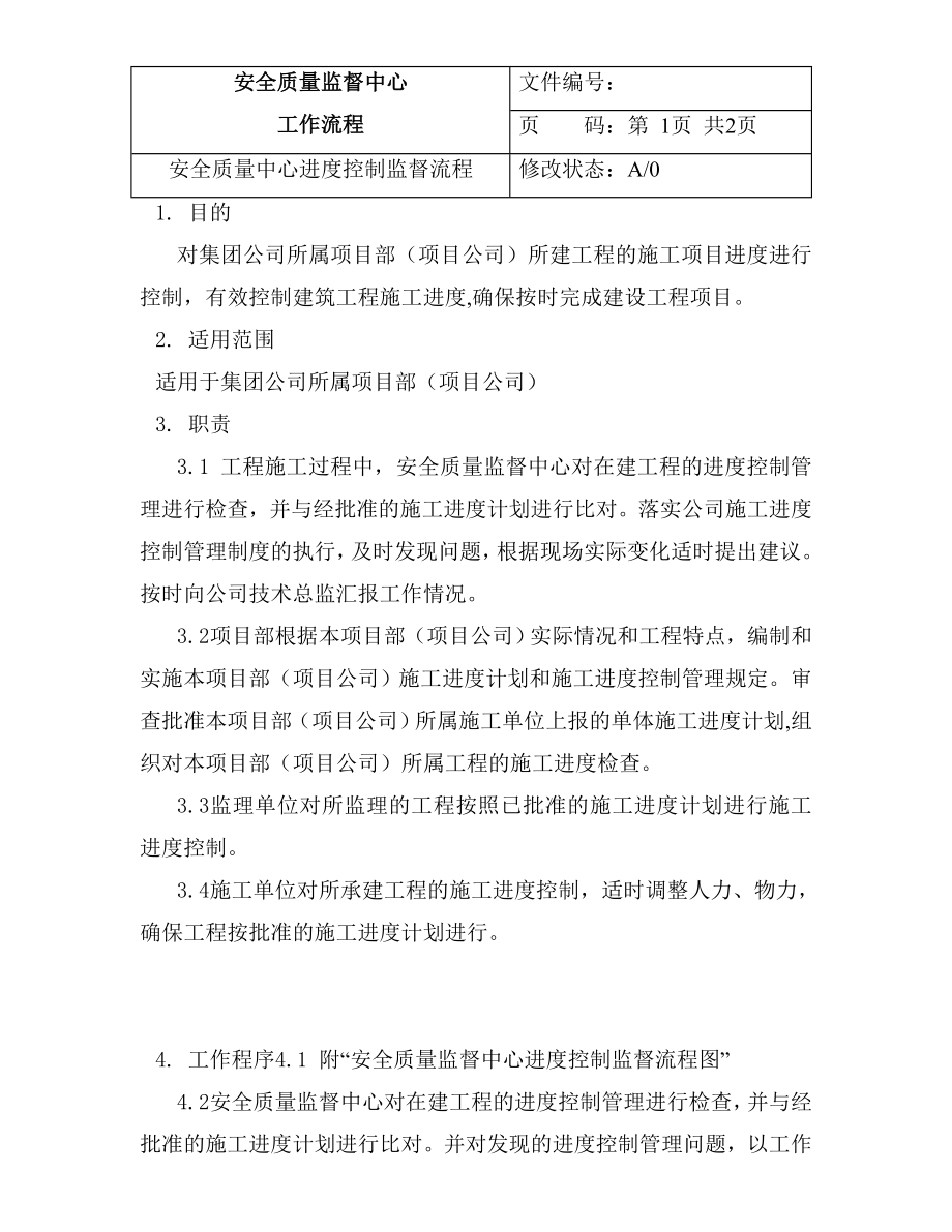 某房地产公司安全质量监督中心进度控制流程.doc_第1页