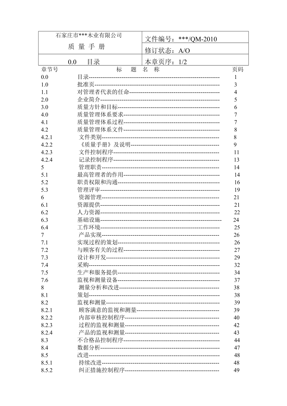 XX木业公司质量手册.doc_第2页