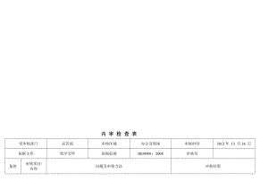 iso9001：外部审核检查表[宝典].doc