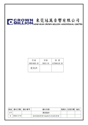 04395质量管理体系认证三级文件制度 表单WI011.doc