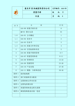 5765095027机械行业TS16949质量手册范本.doc