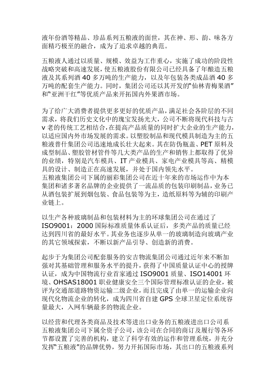 五粮液集团有限公司资产负债表分析报告.doc_第2页