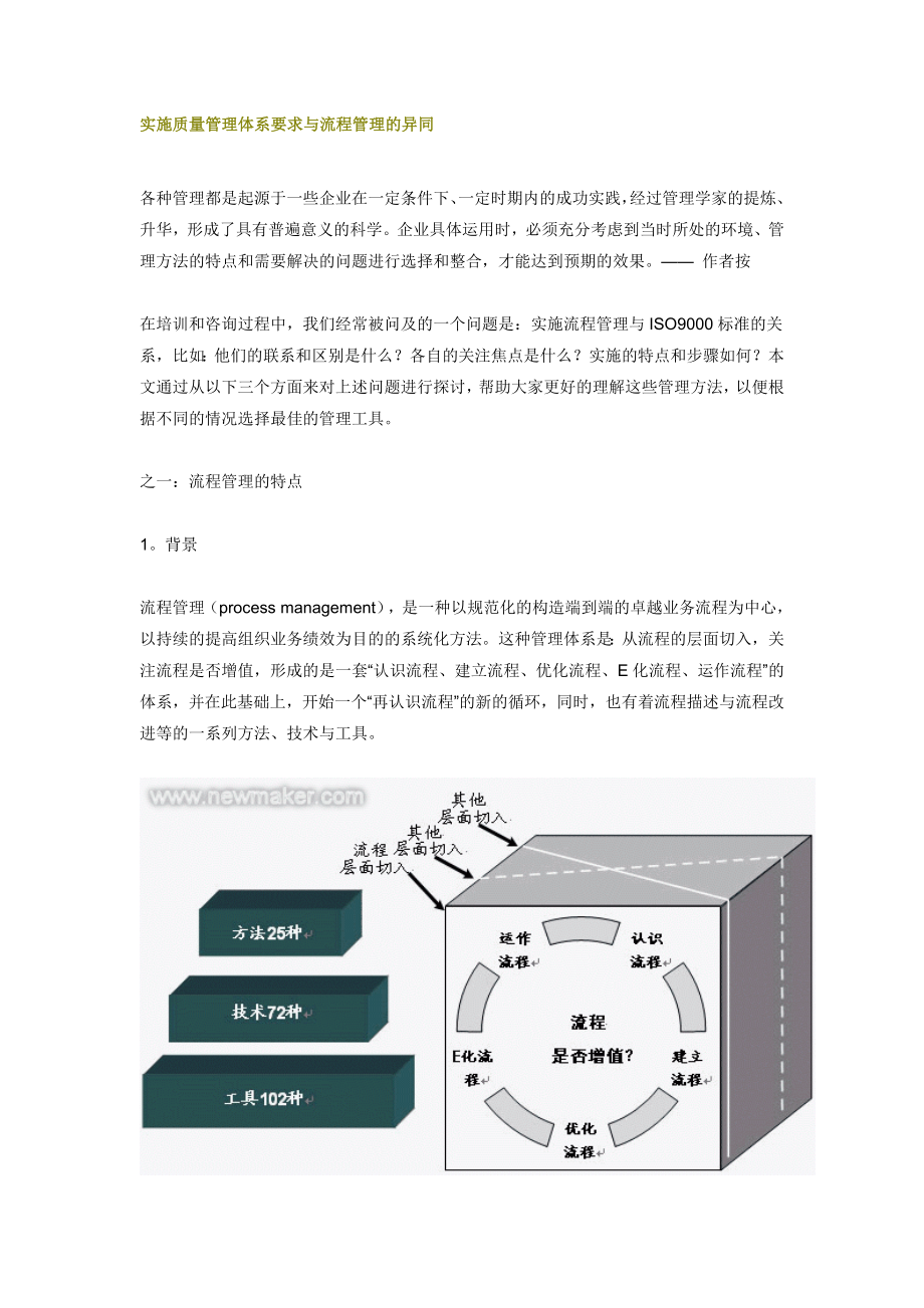 实施质量管理体系要求与流程管理的异同.doc_第1页