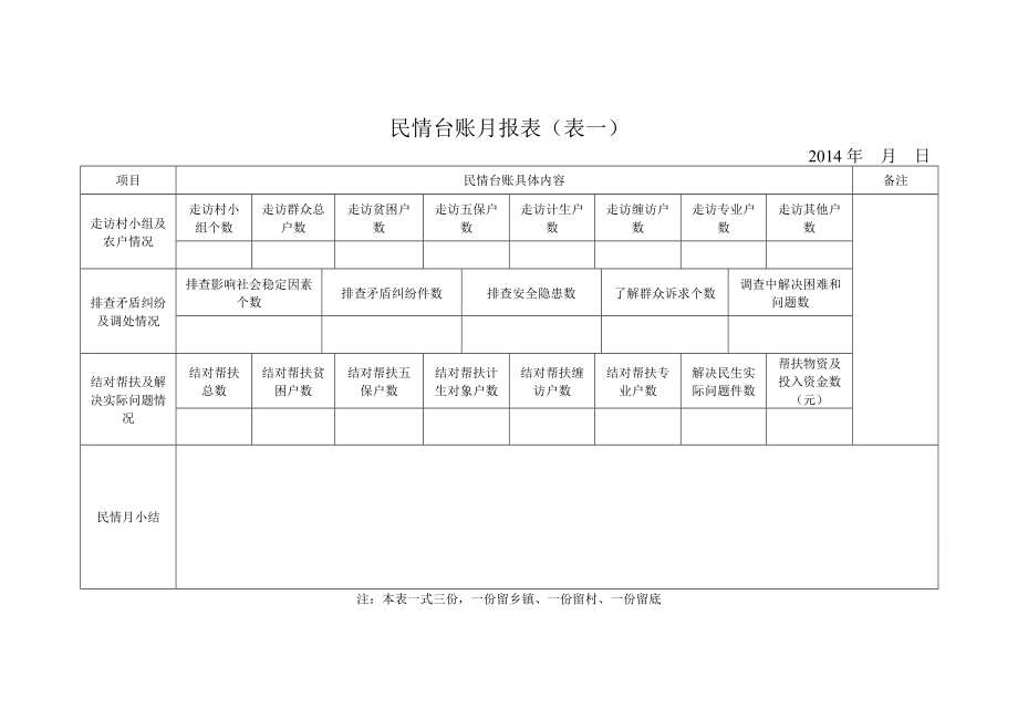 民情台账月报表.doc_第1页