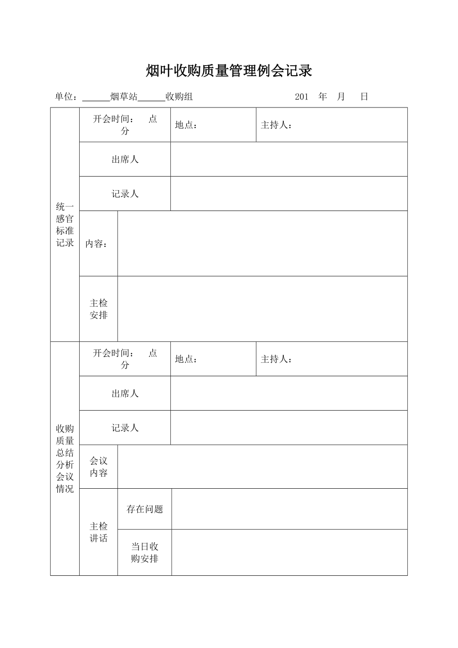 烟叶标准化收购管理收购质量管理例会记录.doc_第2页