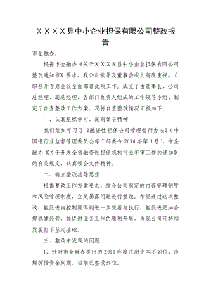 县中小企业担保有限公司整改报告.doc