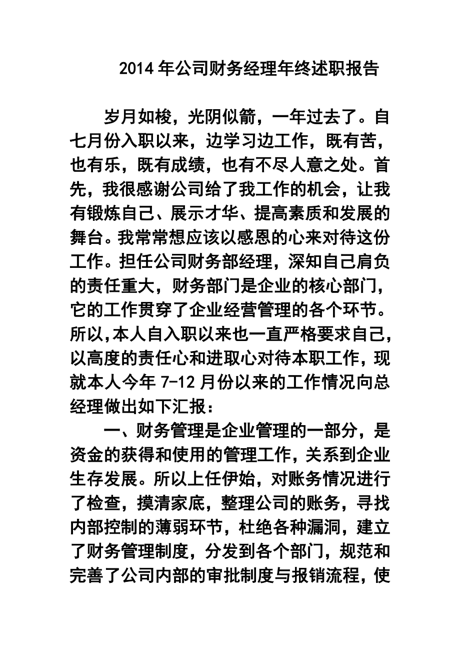 公司财务经理终述职报告1.doc_第1页