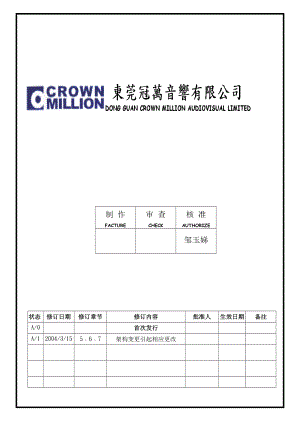 04429质量管理体系认证三级文件制度 表单WI099.doc