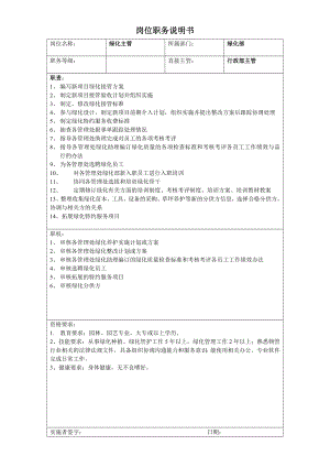 【龙湖地产ISO9000物管资料】绿化部岗位职务说明书.doc