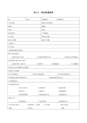 供应商管控《供应商调查表》《供货商调查评估表》《供.doc