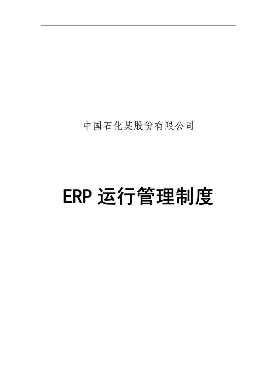 中国石化某股份有限公司ERP运行管理制度.doc_第1页