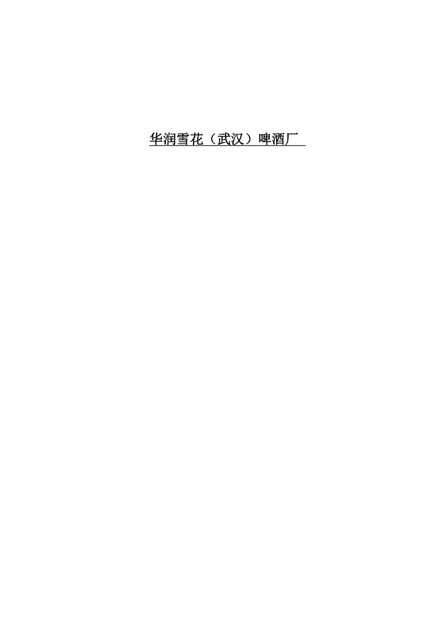 华润雪花啤酒(武汉)有限公司实习报告.doc_第1页