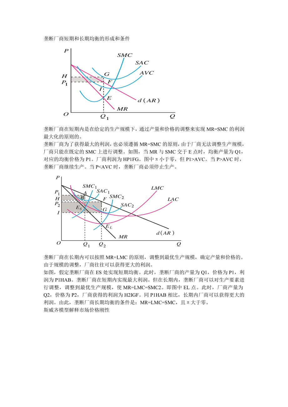 垄断厂商短期和长期均衡的形成和条件.doc_第1页