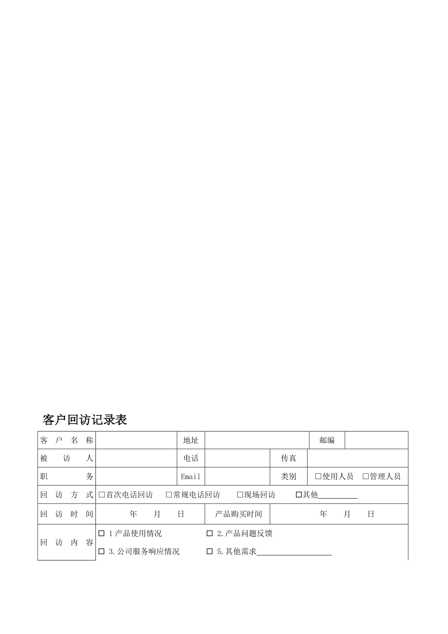 客户回访记录表[整理版].doc_第1页