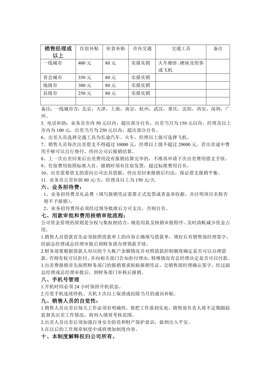 销售人员出差管理制度.doc_第2页