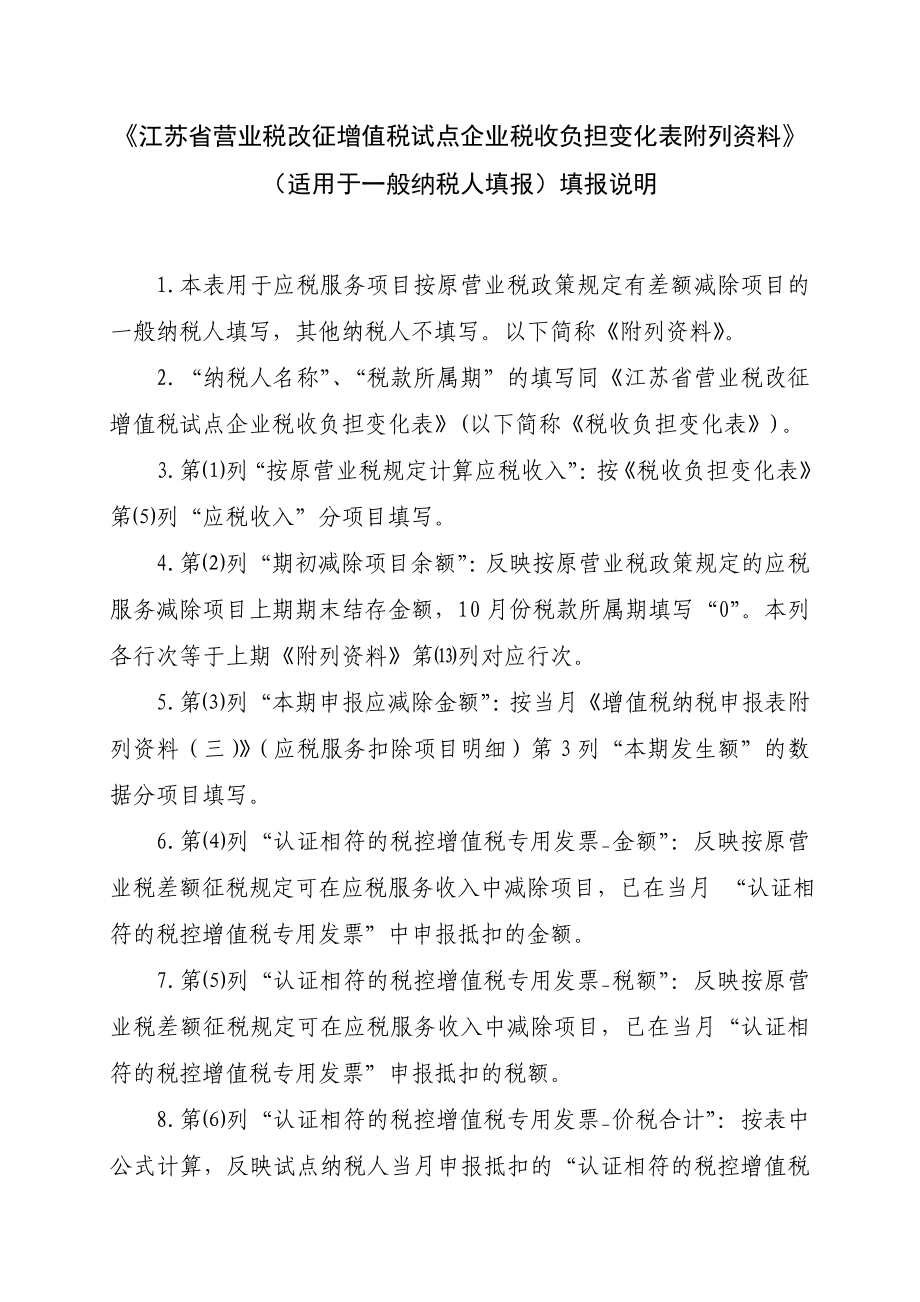 江苏省营业税改征增值税试点企业税收负担变化表附列资料.doc_第2页