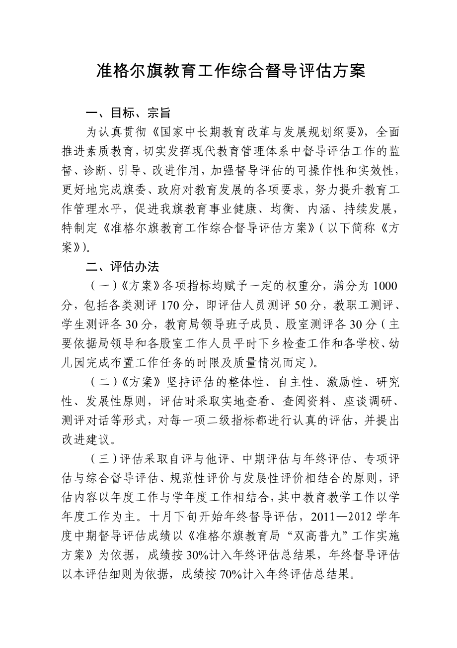 准格尔旗幼儿园教育工作督导评估细则.doc_第2页