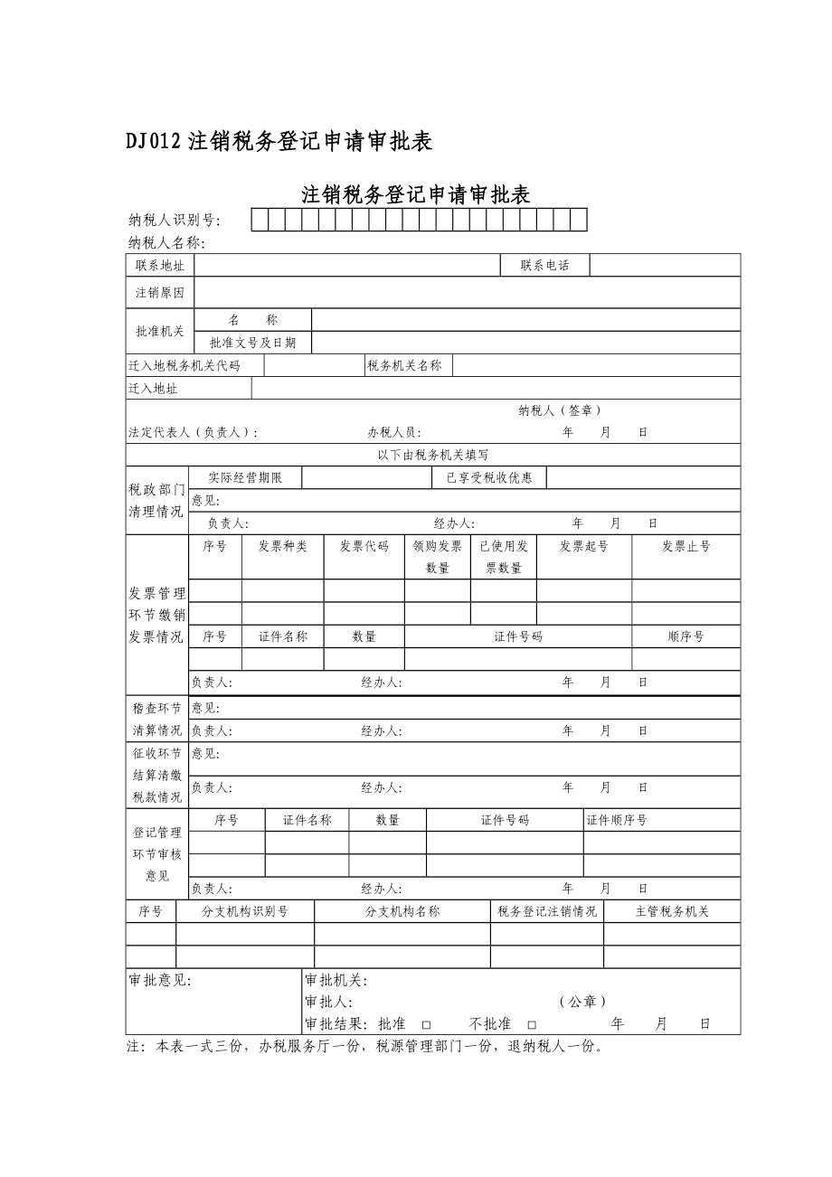 注销税务登记申请审批表.doc_第1页