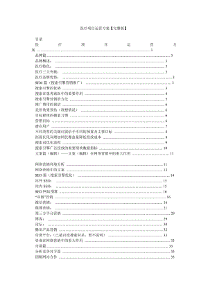 医疗项目运营方案【完整版】 .doc