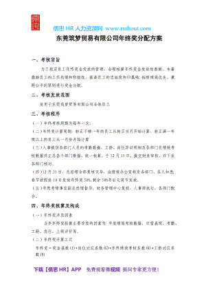 【零售批发】贸易公司终奖分配方案.doc