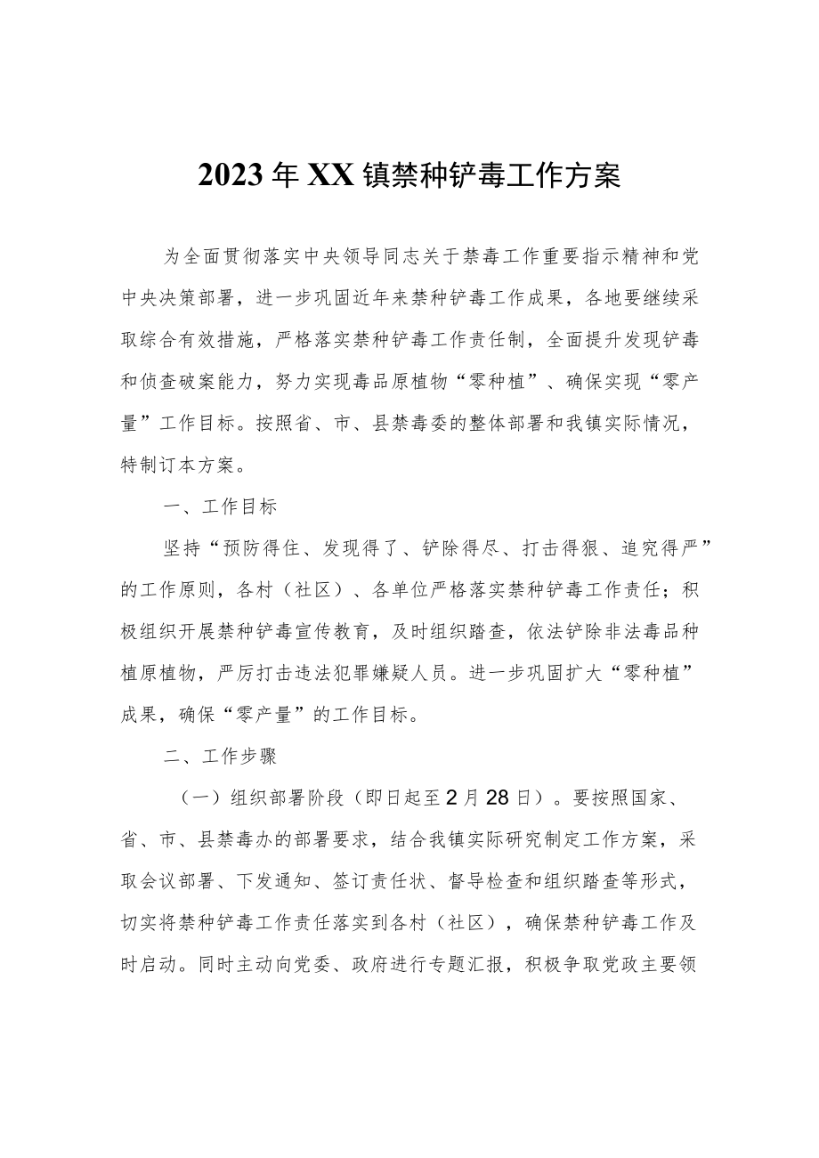 2023年XX镇禁种铲毒工作方案.docx_第1页