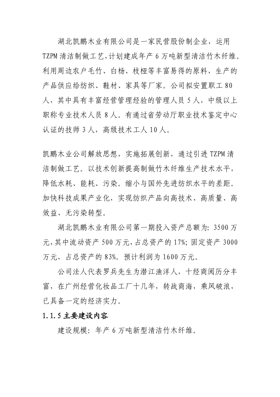 产6万吨新型清洁竹木纤维项目可行性研究报告.doc_第3页