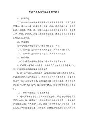 邮政代办电信专业发展指导意见.doc