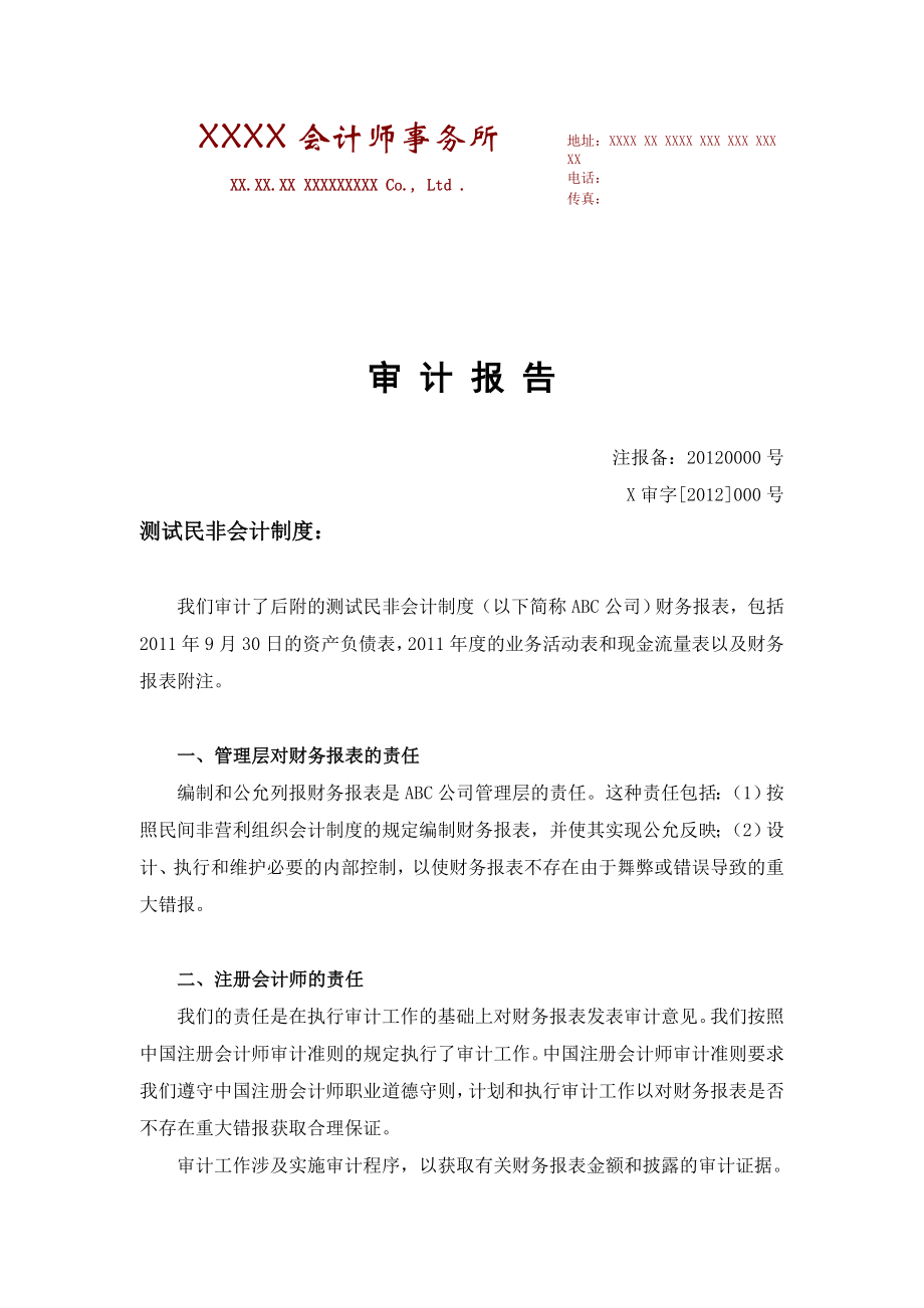 审计报告与附注民非组织会计制度.doc_第1页