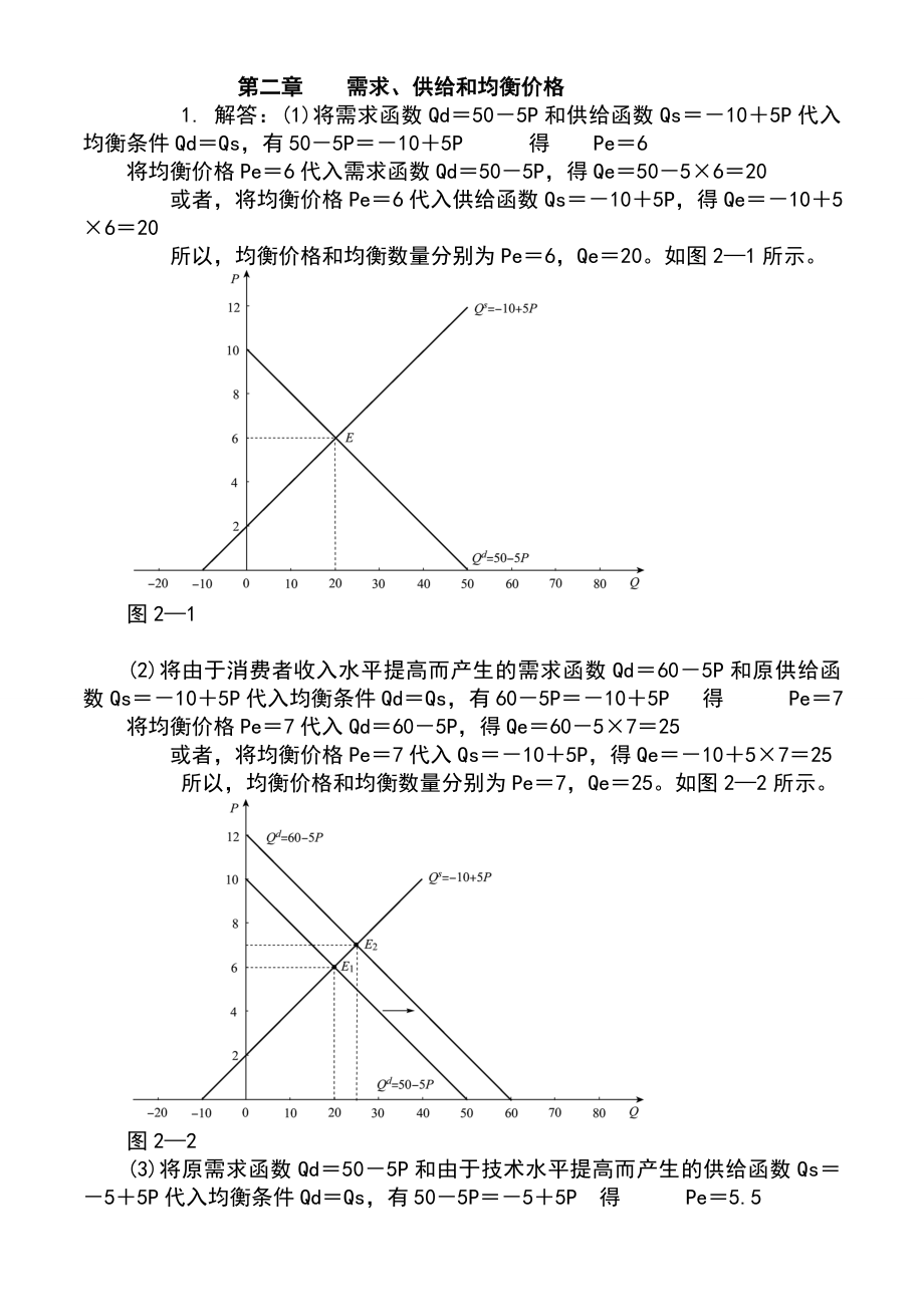 西方经济学微观部分(高鸿业第六版)课后习题答案.doc_第1页