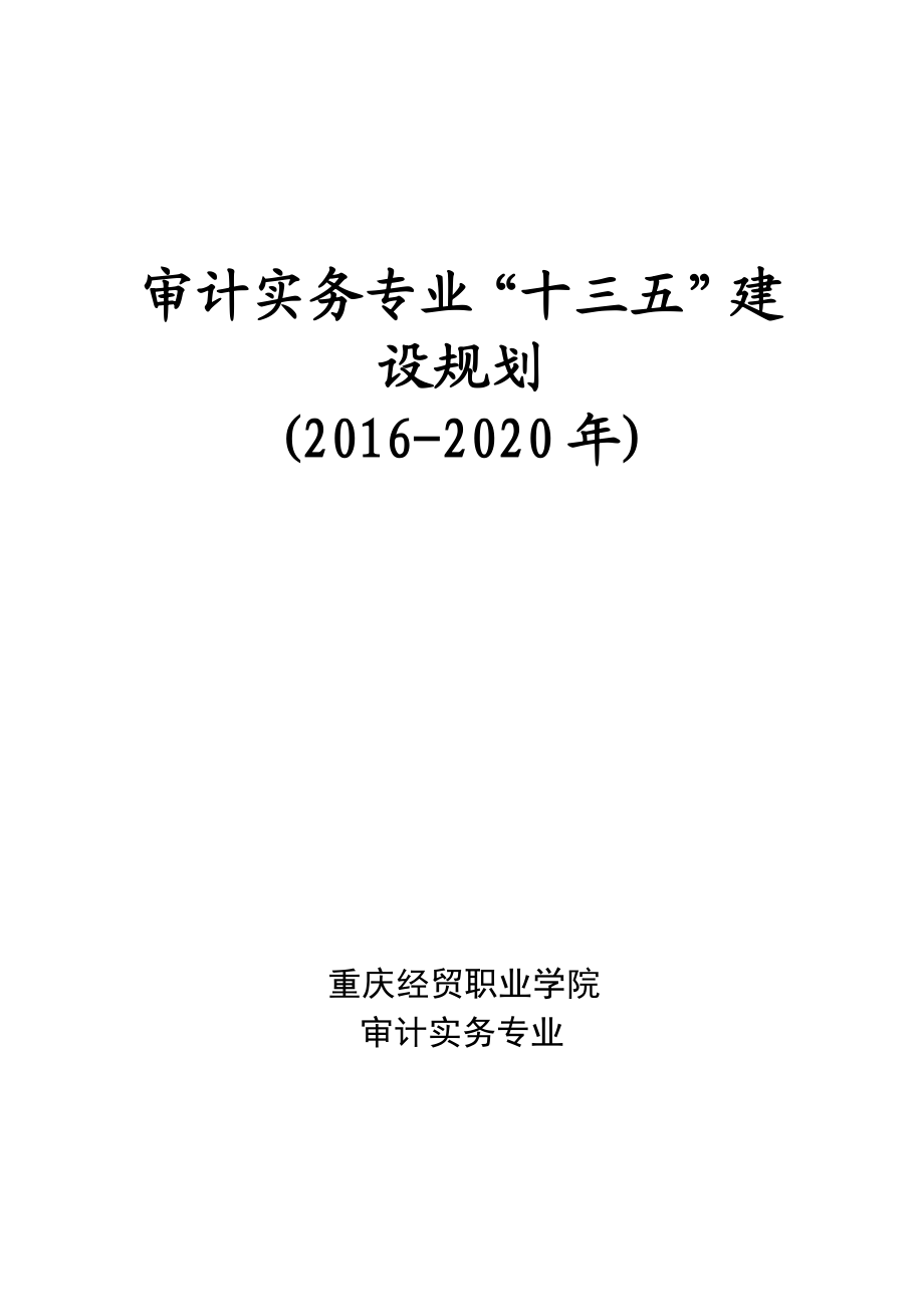 审计专业十三五建设规划.doc_第1页