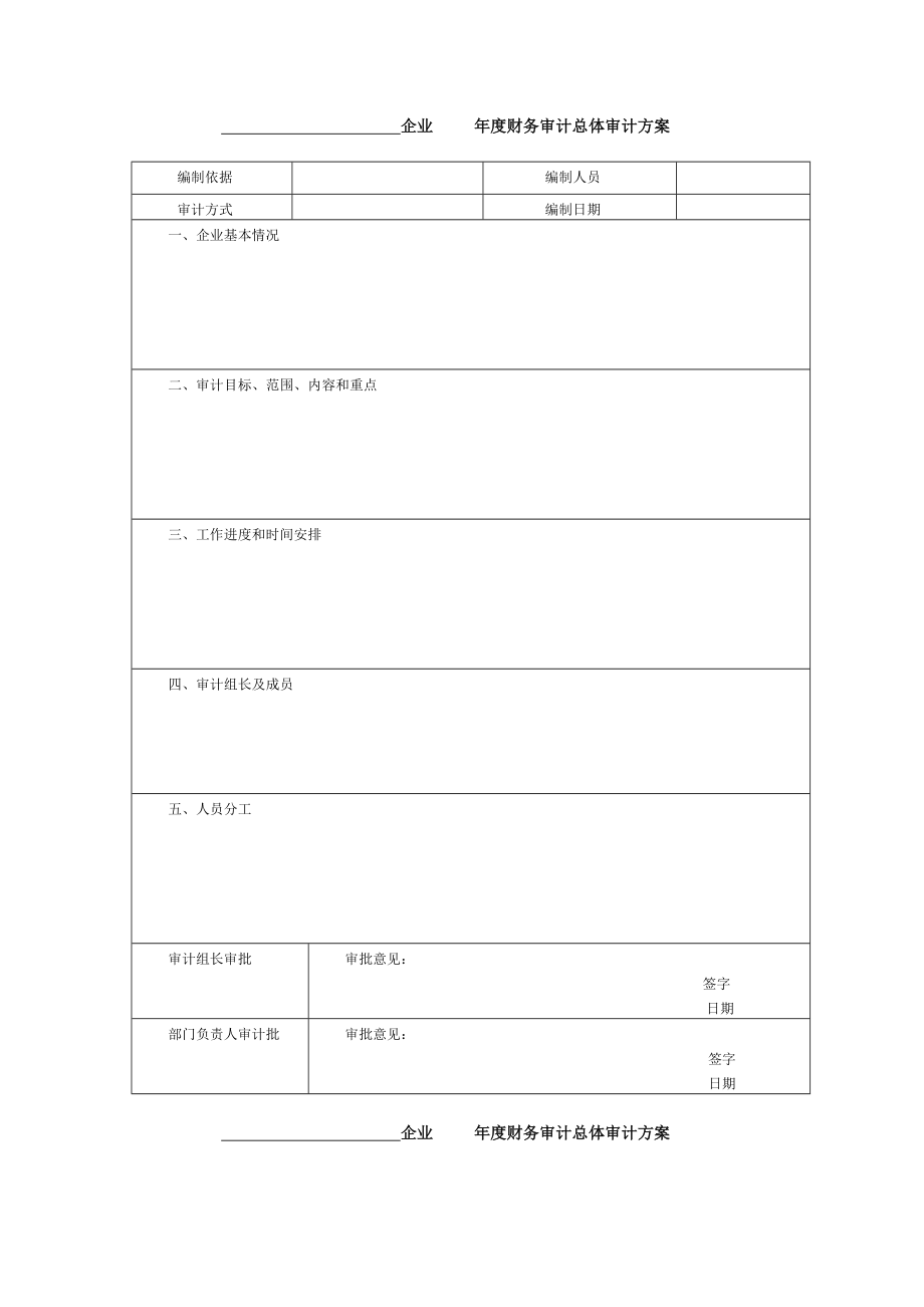 财务制度 审计准备 确定审计方案.doc_第1页