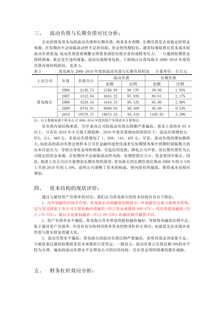 青岛海尔资本结构分析报告.doc_第3页