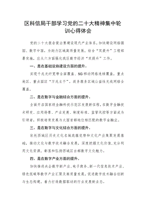 区科信局干部学习党的二十大精神集中轮训心得体会.docx