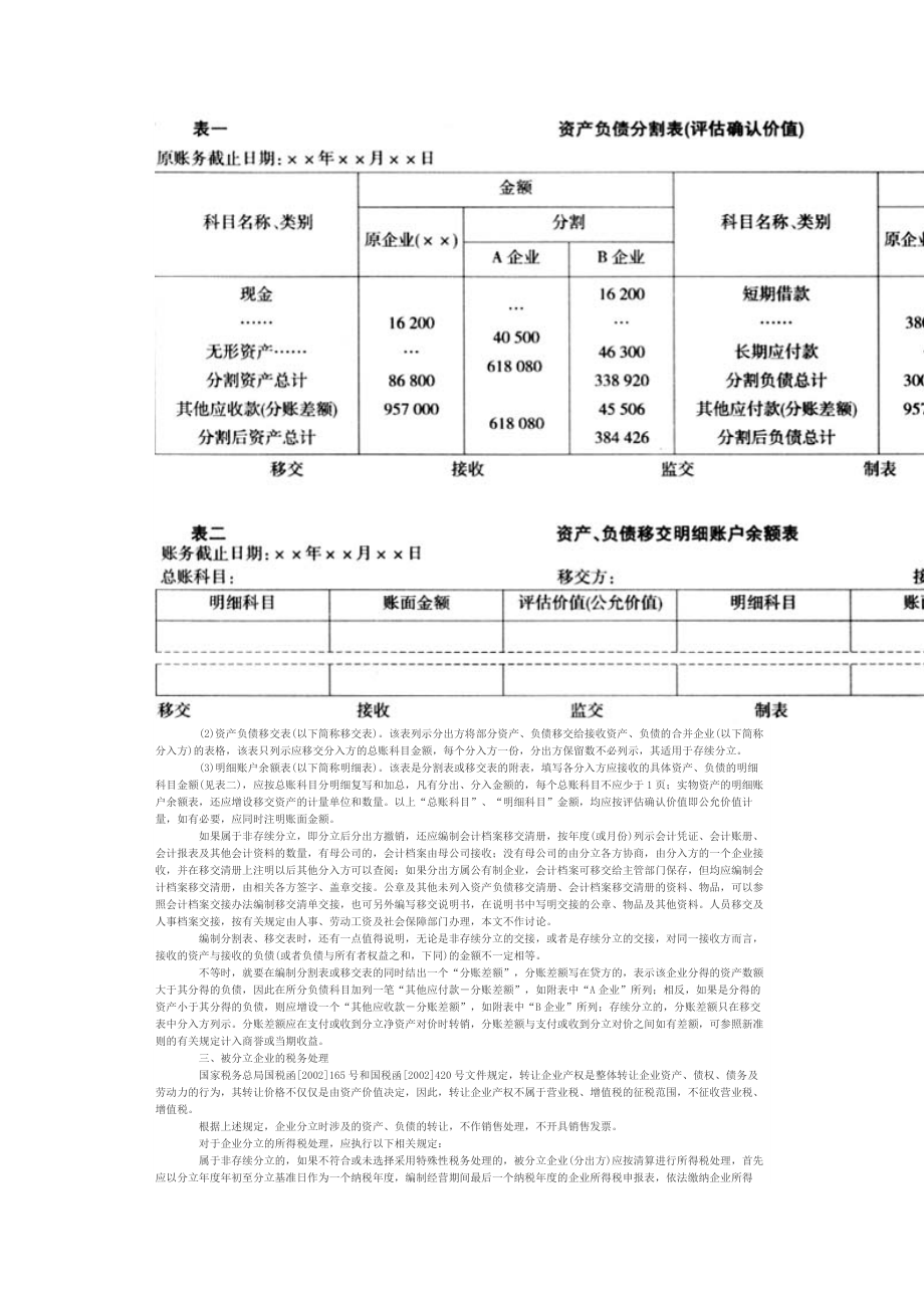 企业分立的会计和税务处理.doc_第2页