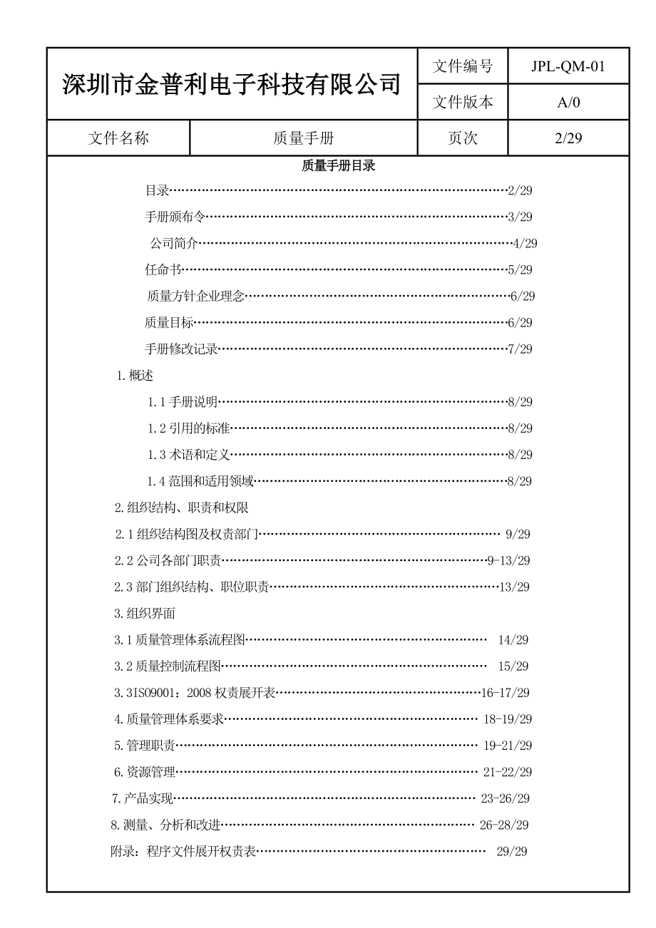 金普利电子科技有限公司质量手册.doc_第3页