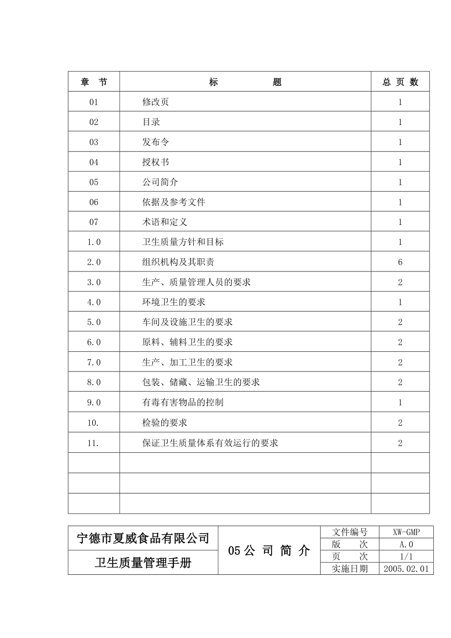 食品公司食品卫生质量管理手册.doc_第3页