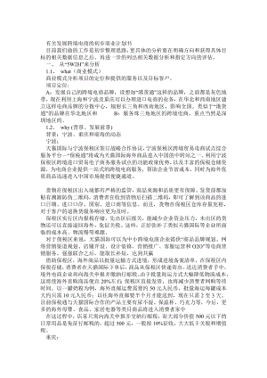 发展跨境电商的商业计划书CSP0411.doc