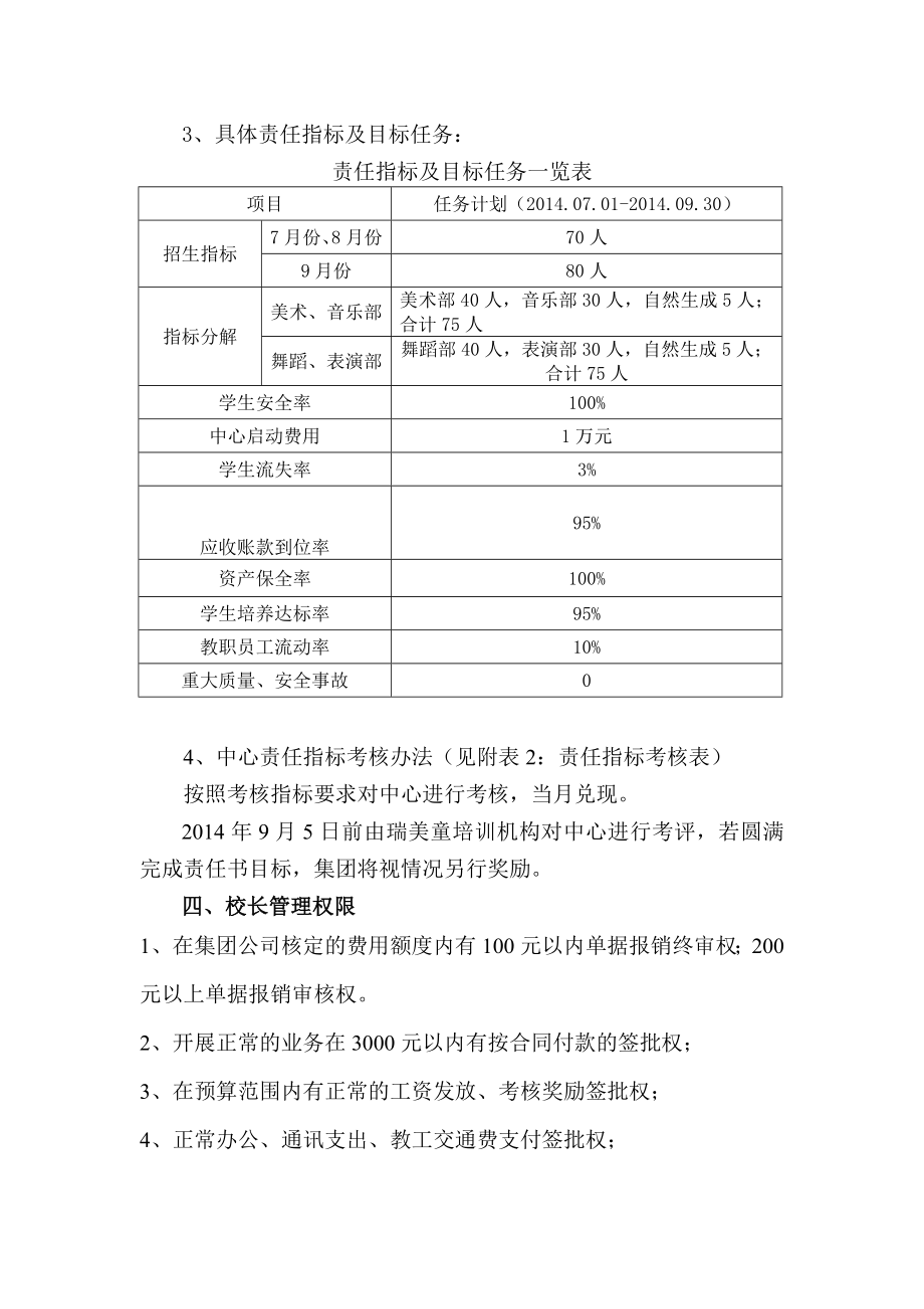 儿童艺术培训中心运营管理目标责任书.doc_第2页