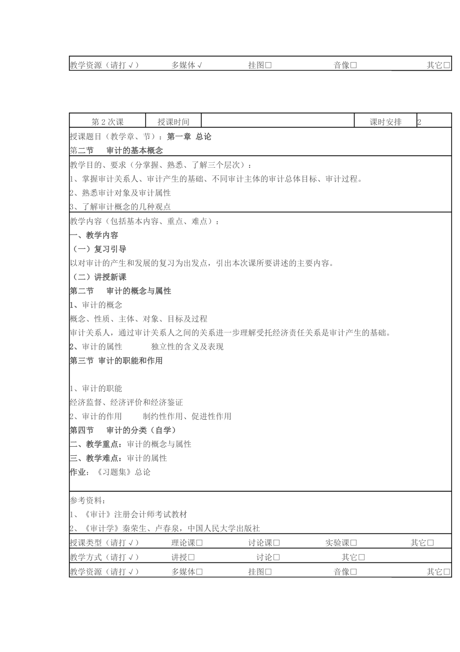 【精品文档】审计学课程教案.doc_第2页