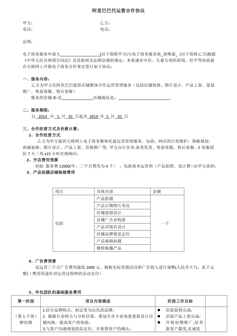 阿里巴巴合作运营协议.doc_第1页